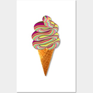 Trippy Soft Serve Icecream Art Posters and Art